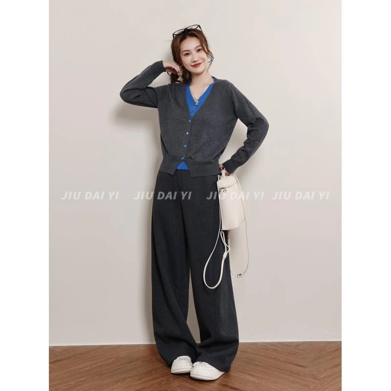 玖黛衣【叠穿灵感】秋季穿搭韩版秋季拼色简约毛衣XSP45020