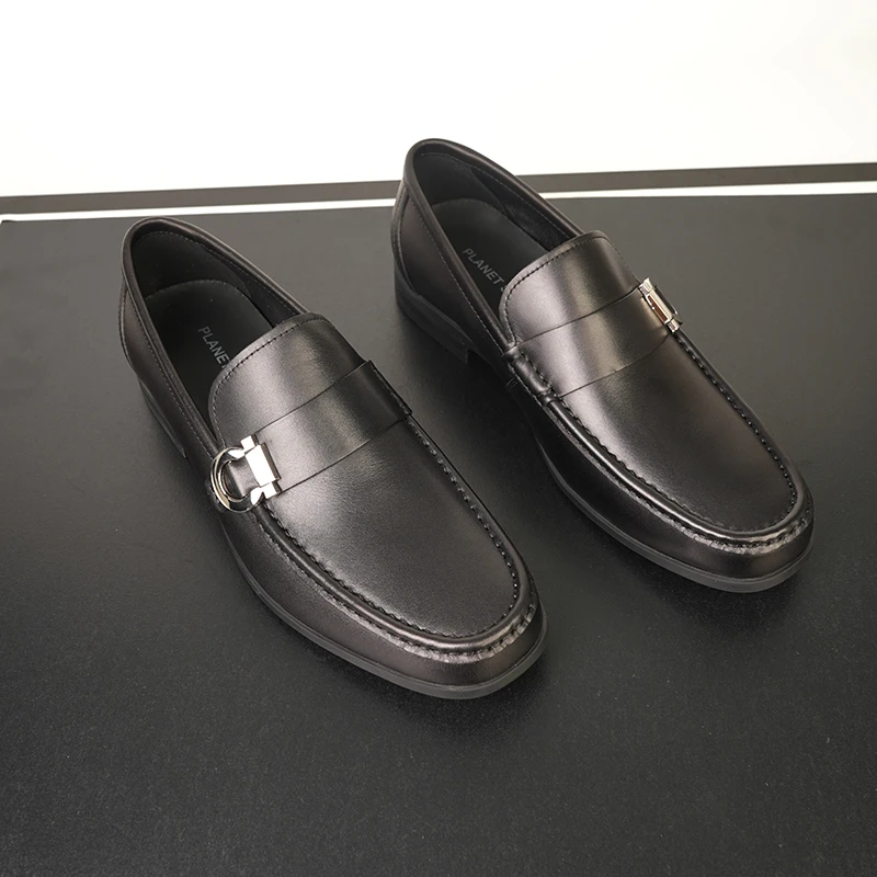 春夏商务单鞋正装百搭休闲皮鞋舒适春季英伦风男鞋豆豆鞋透气