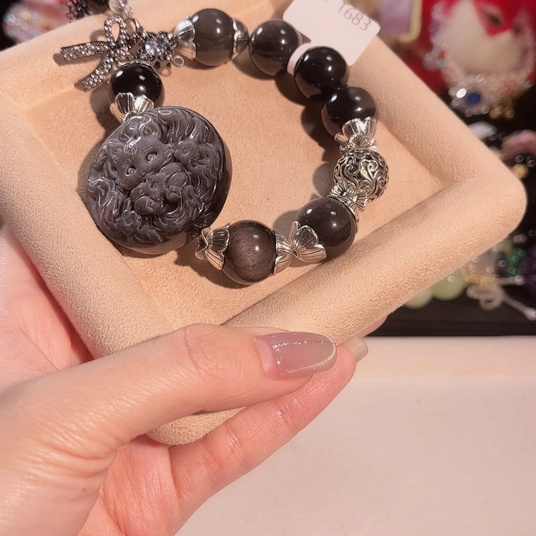 手链未镶嵌水晶银耀石九尾狐下单拍2