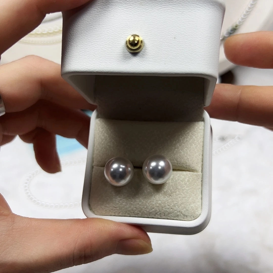 非金属925银白珠耳钉