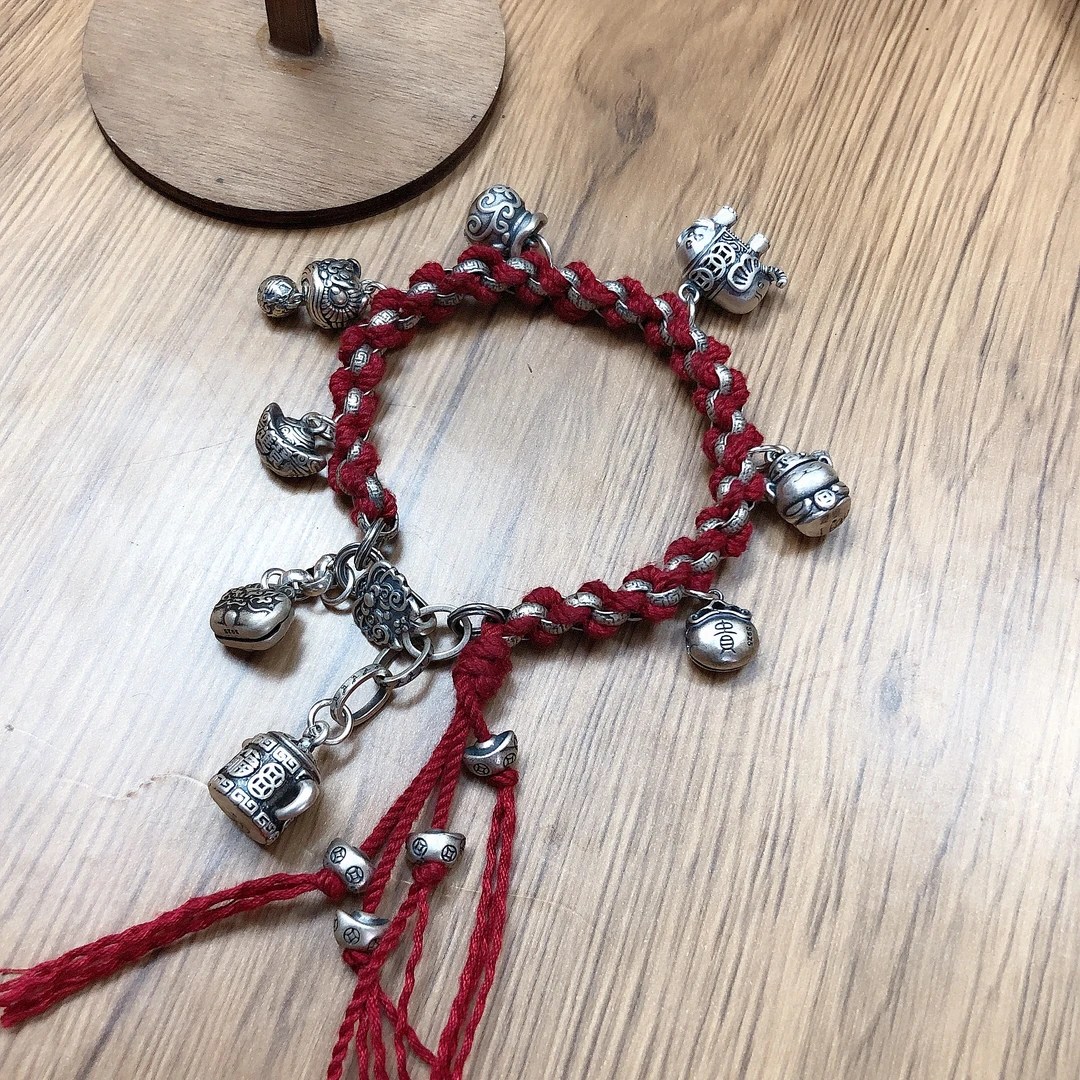 925银手链 银手链复古手作精美6