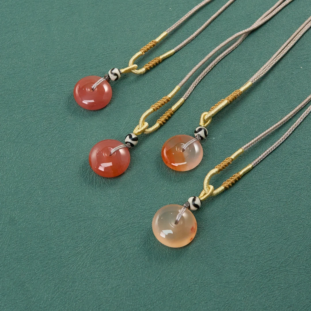 菲菲珠宝好*南红平安扣吊坠约20mm/多样性发一-赠绳