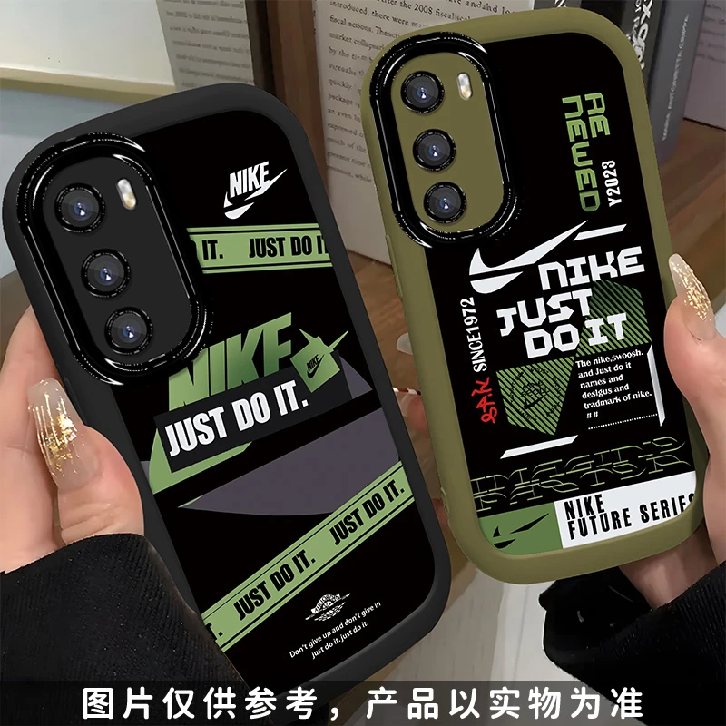 适用于【华为】P40创意个性潮牌绿色斜钩英文泡芙手机壳