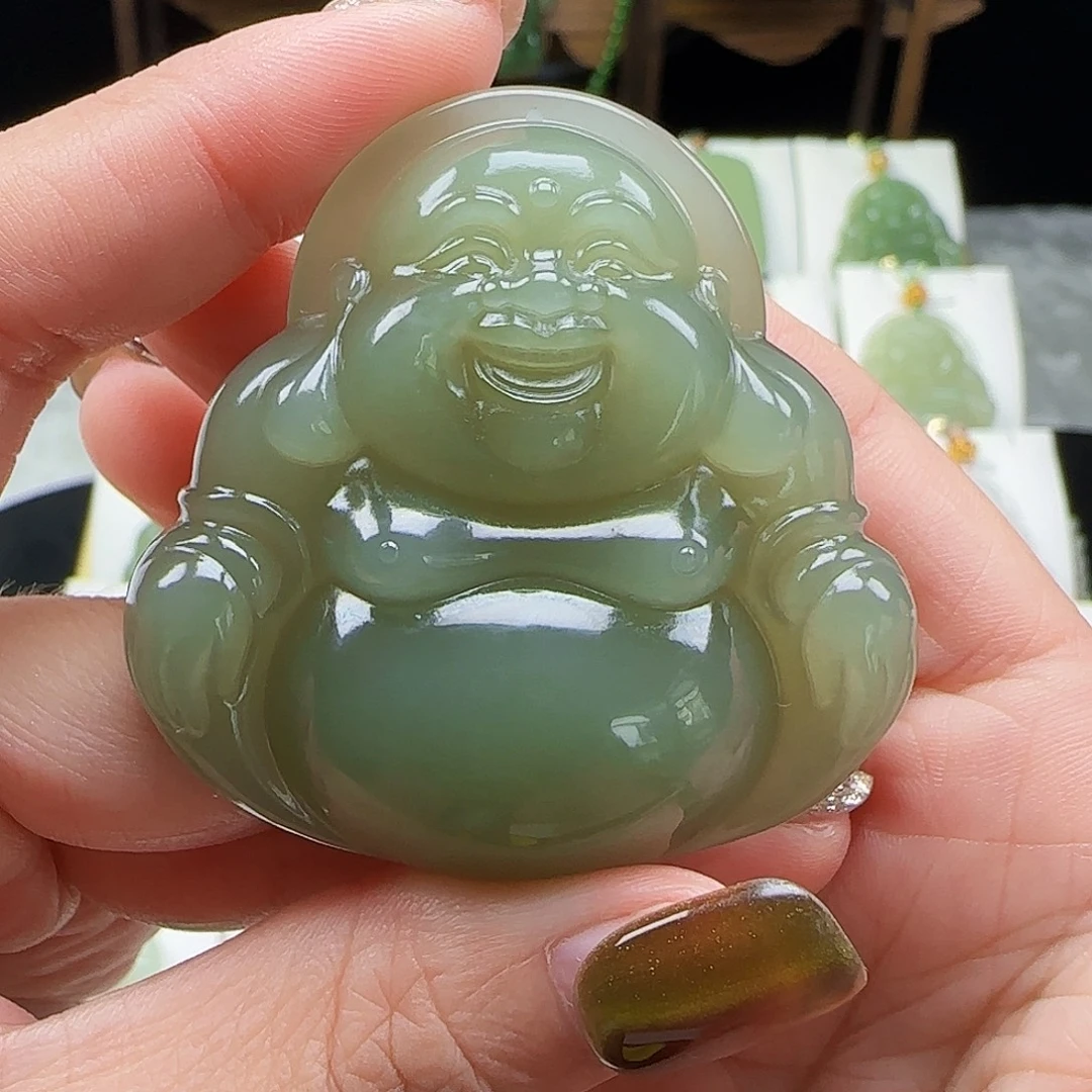 鸿***1吊坠(赠链)18K金镶嵌和田玉