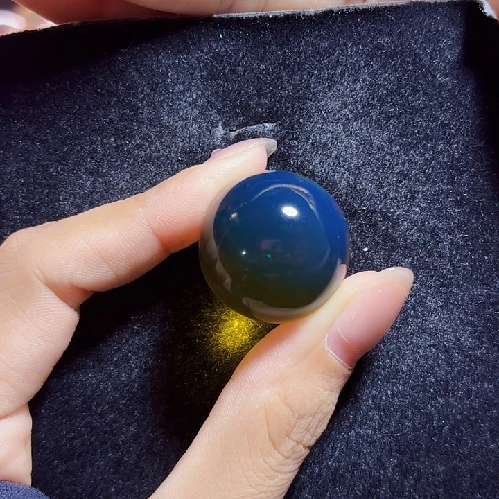 蓝珀未镶嵌珠宝奇石墨西哥蓝珀珠子25