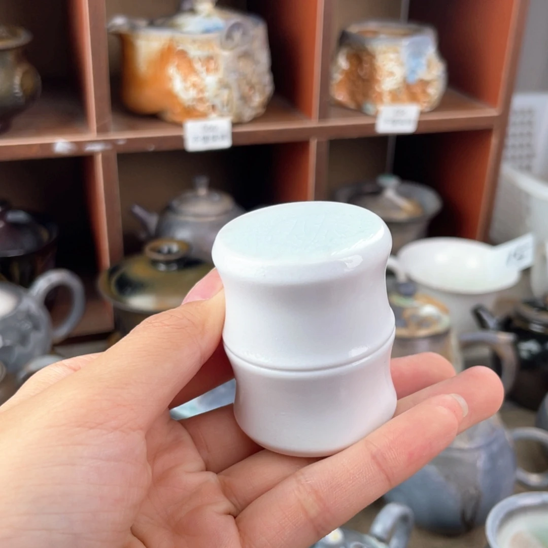 高白实心竹节盖置