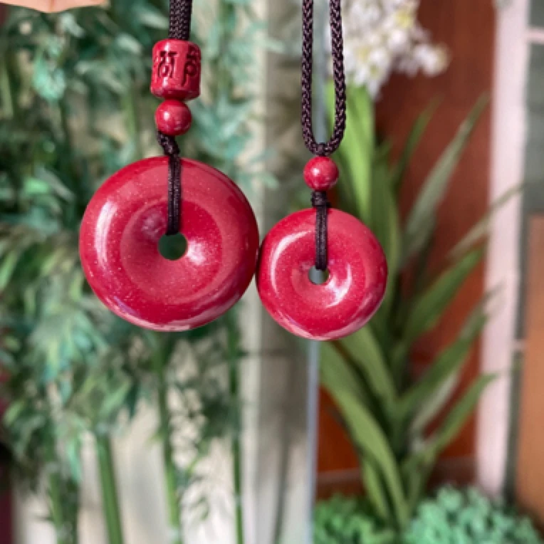 含辰砂工艺品高含量紫金砂平安扣一套