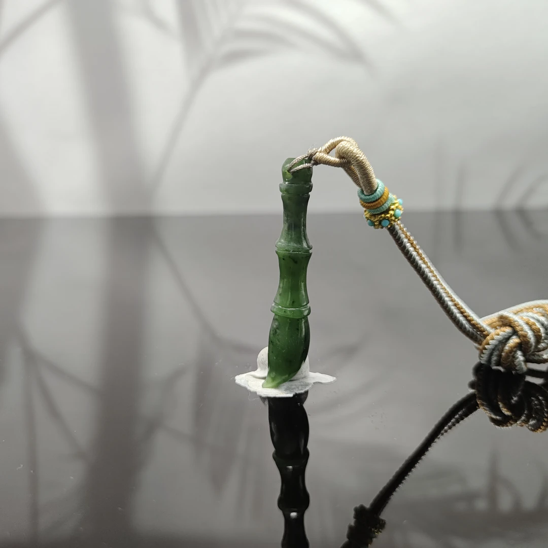 H和田玉碧玉文昌笔吊坠0127