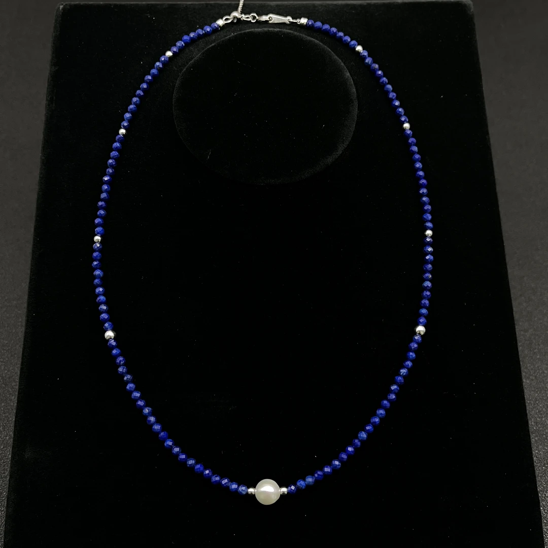 时尚青金石珍珠项链