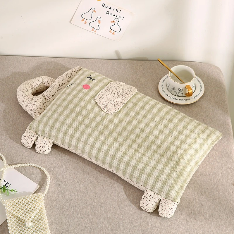 K 2025新款甜荞麦壳枕小象卡通枕成人护颈家用枕头纯棉全棉