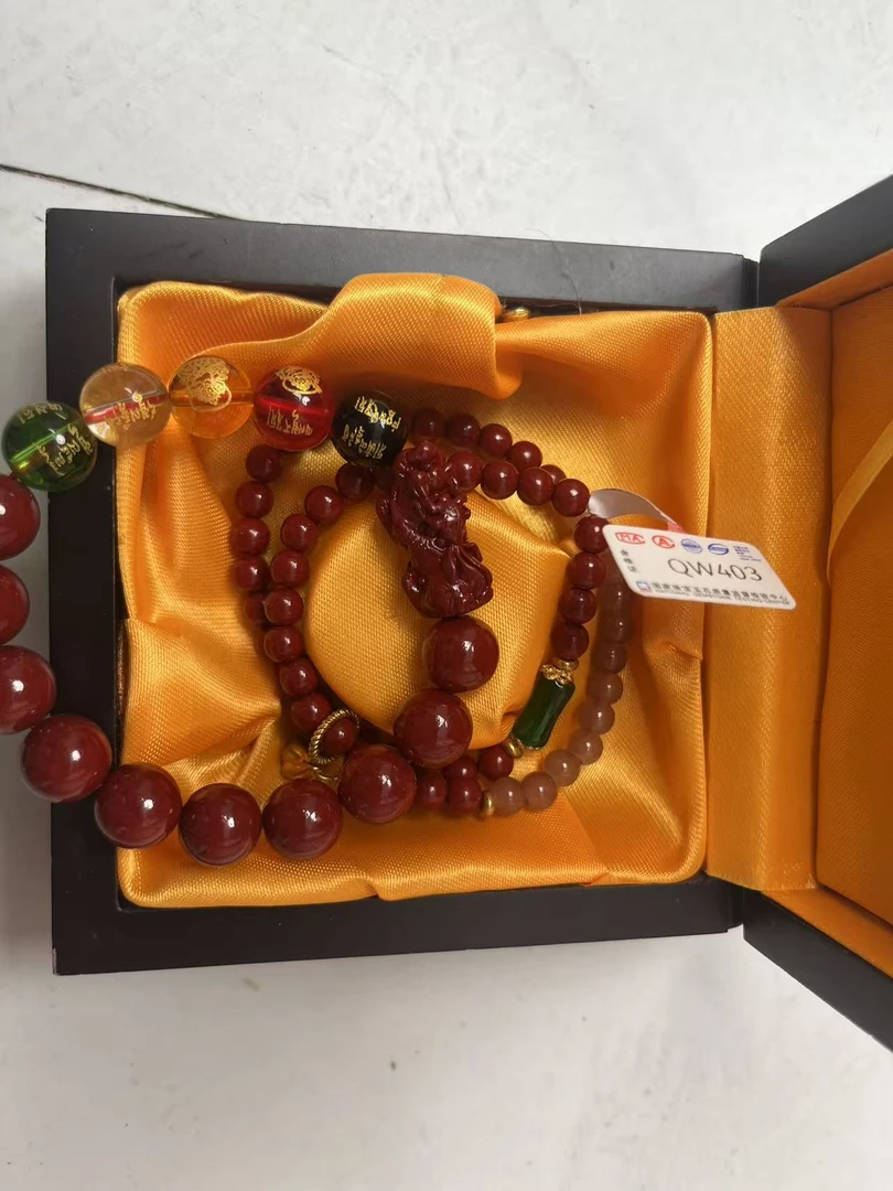 天然辰砂朱砂两件套大气高级气质搭配（无礼盒）QW315   QW403