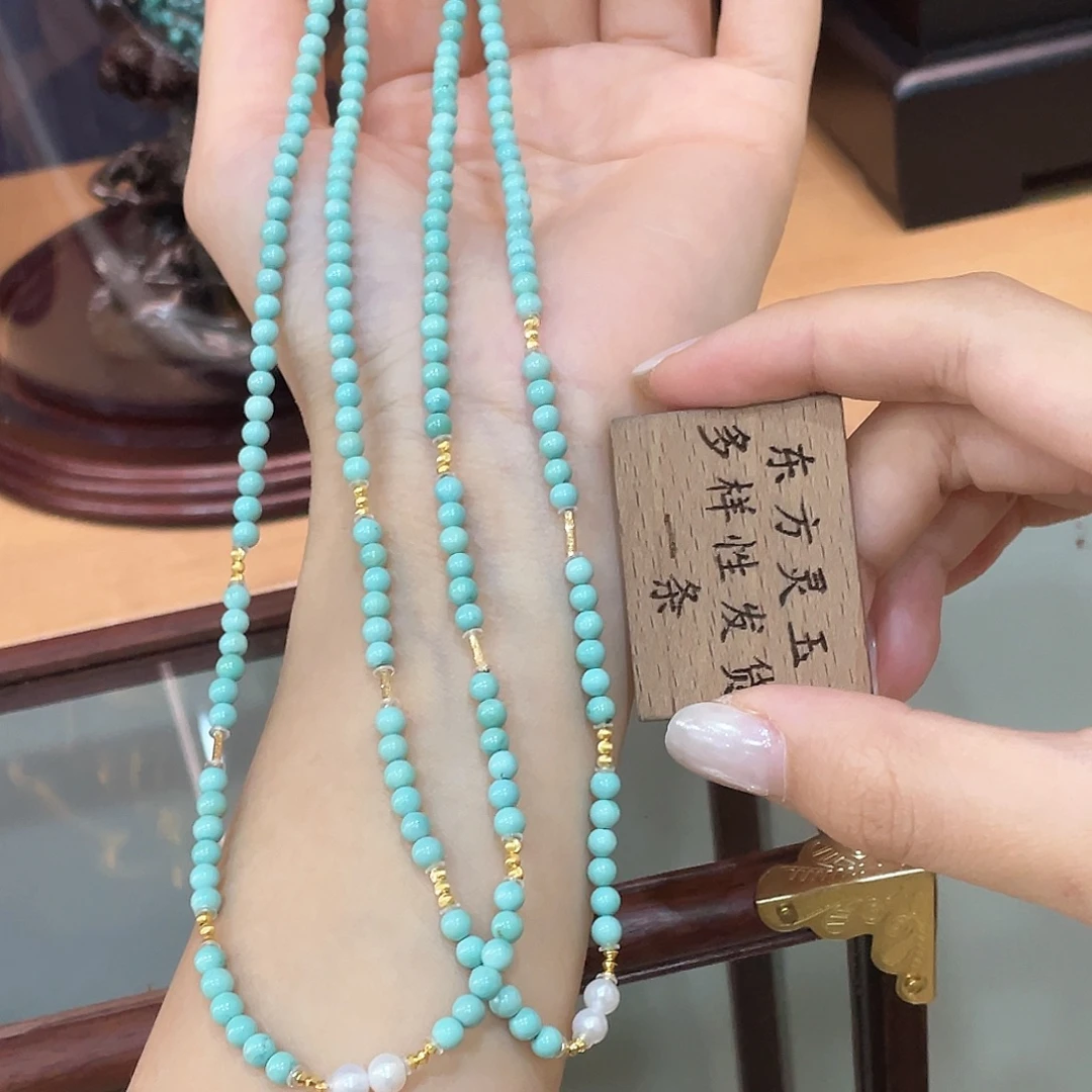 绿松石18K金镶嵌颈饰