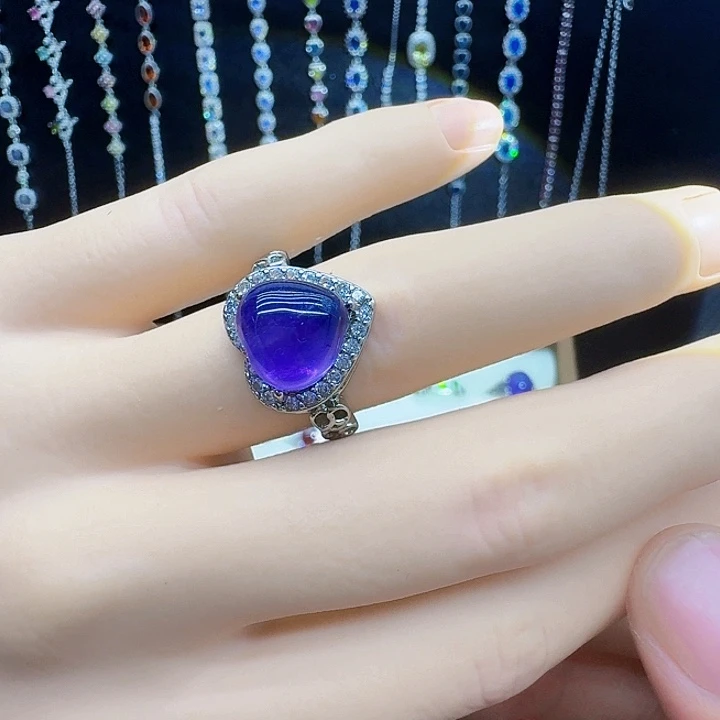 银S925镶嵌戒指紫晶