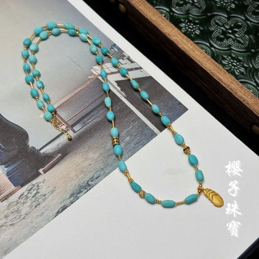 樱子 | 云织 18K金原矿糖豆绿松精工时尚百搭手串*YZLS2171