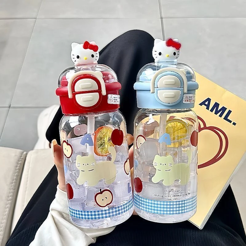 女生可爱水杯高颜值夏季ins学生新款儿童吸管塑料杯便携