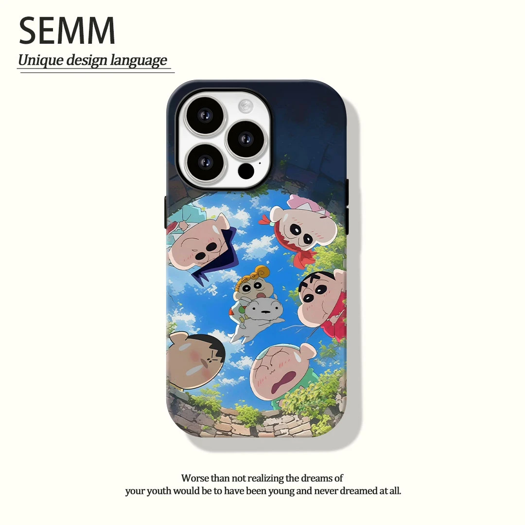 井底小新菲林二合一适用苹果17promax华为vivo小米oppo手机壳防汗