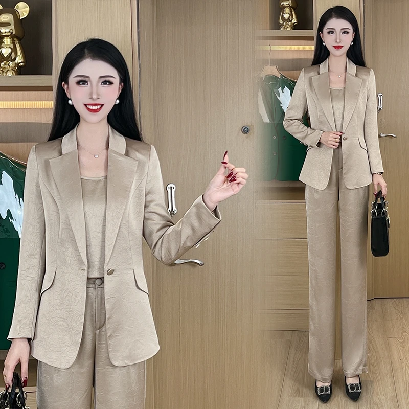 2025春季职业女神范高级感西服外套+裤子两件套女气质#YF15