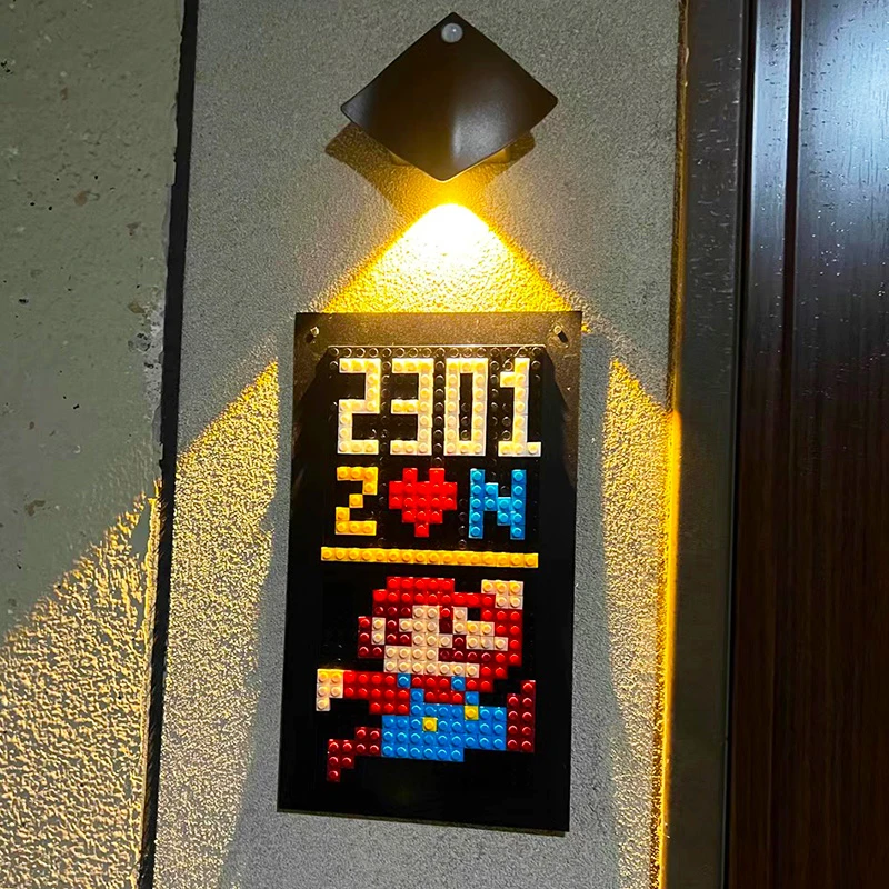 磁吸马里奥创意DIY数字门牌家用民宿入户住宅定制酒店号码门牌