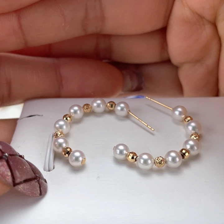 海水珍珠耳饰18K金镶嵌