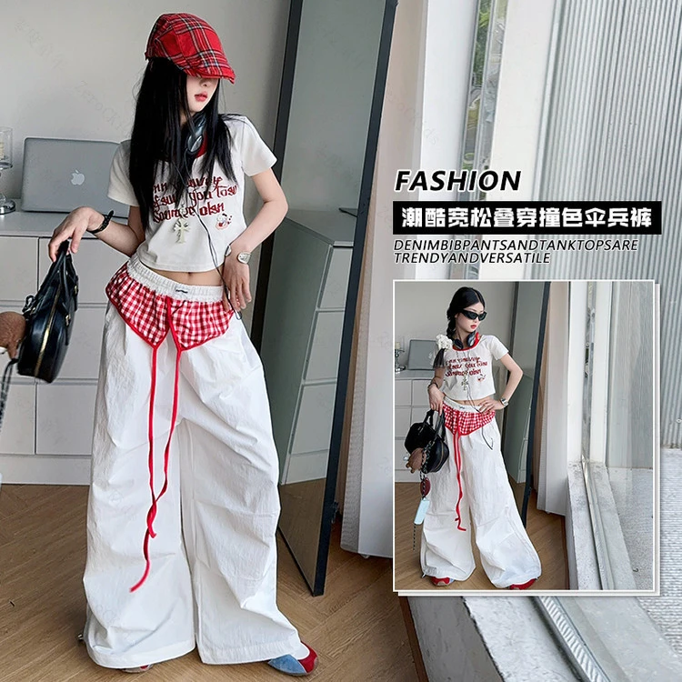 女童套装2025新款阔腿裤儿童洋气运动T恤中大童短款t恤爵士舞服装