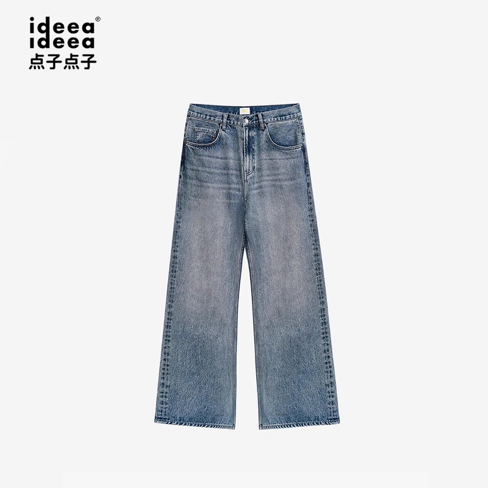 【进口冈山面料】ideeaideea 点子点子 直筒微喇复古牛仔裤 男款