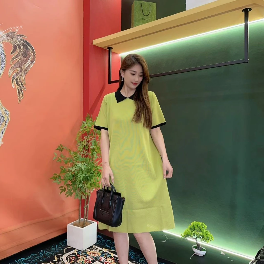 5569 多金大码气质减龄长款A字裙子夏季女装设计感连衣裙女