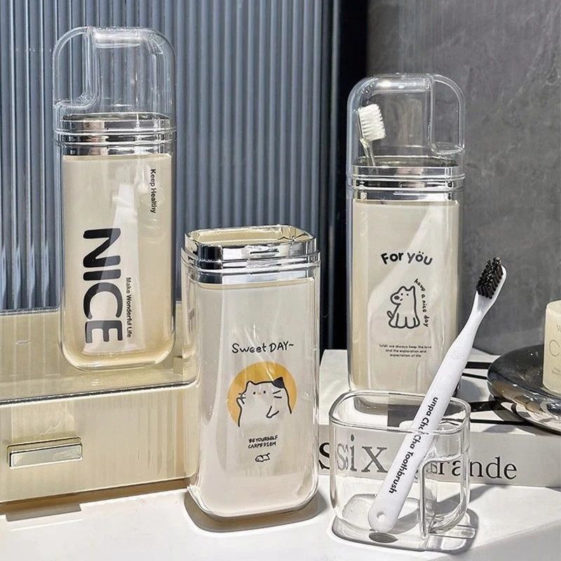 旅行洗漱杯便携式牙刷收纳盒三合一漱口杯用品漱口杯旅行便携式