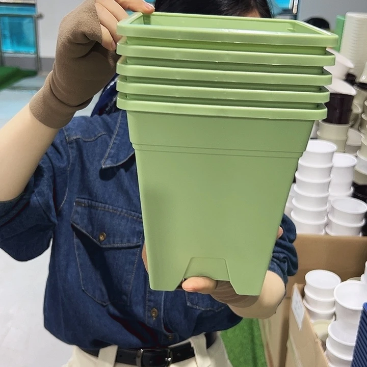 特价方形口16高18果绿无托5个