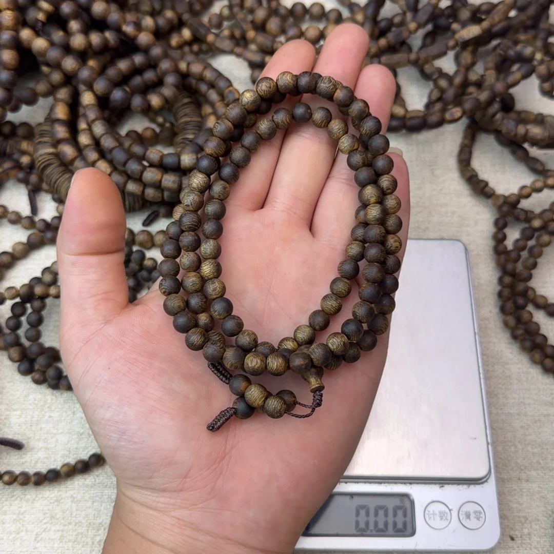 沉香沉香碎屑+7mm沉水浮圆珠