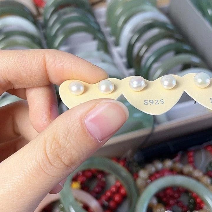 淡水珍珠耳饰银S925镶嵌