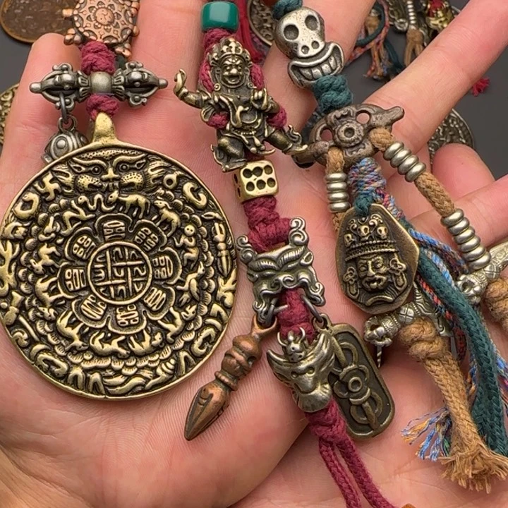 老铜九宫牌吊坠 喜欢的来