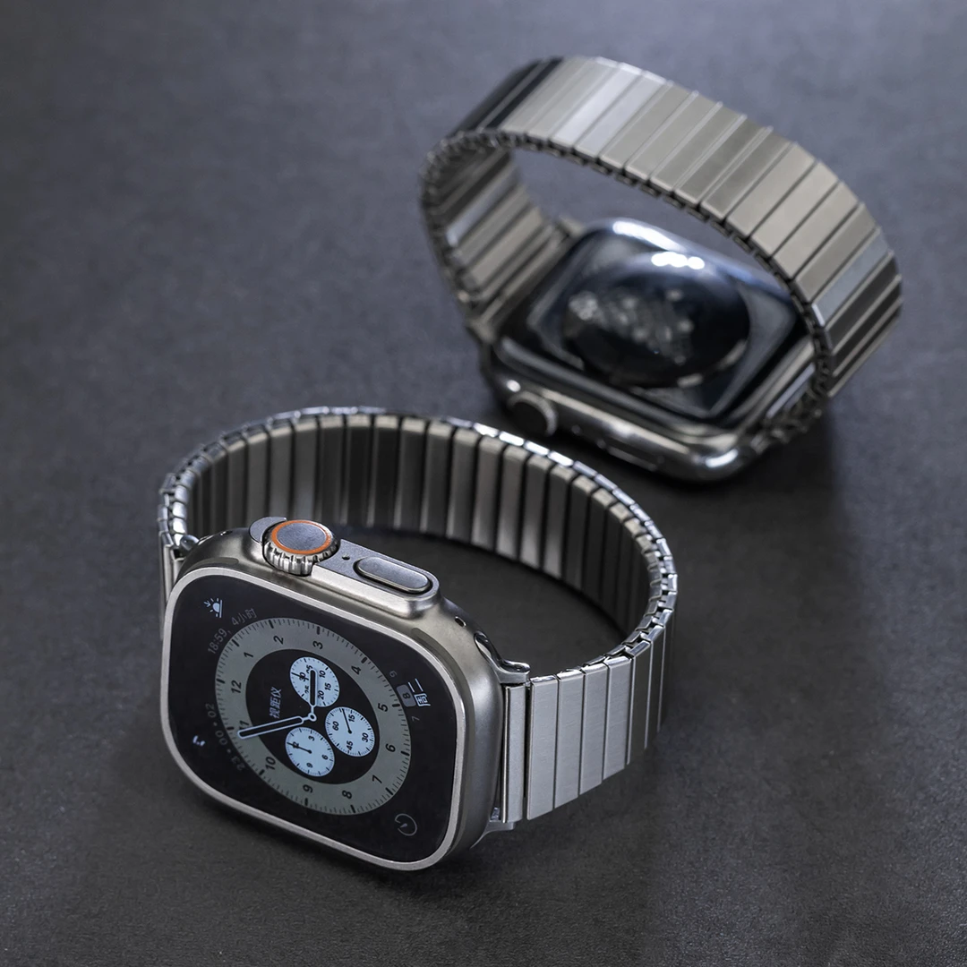 弹力金属AppleWatch表带不锈钢适用ultra苹果手表iwatch方便佩戴
