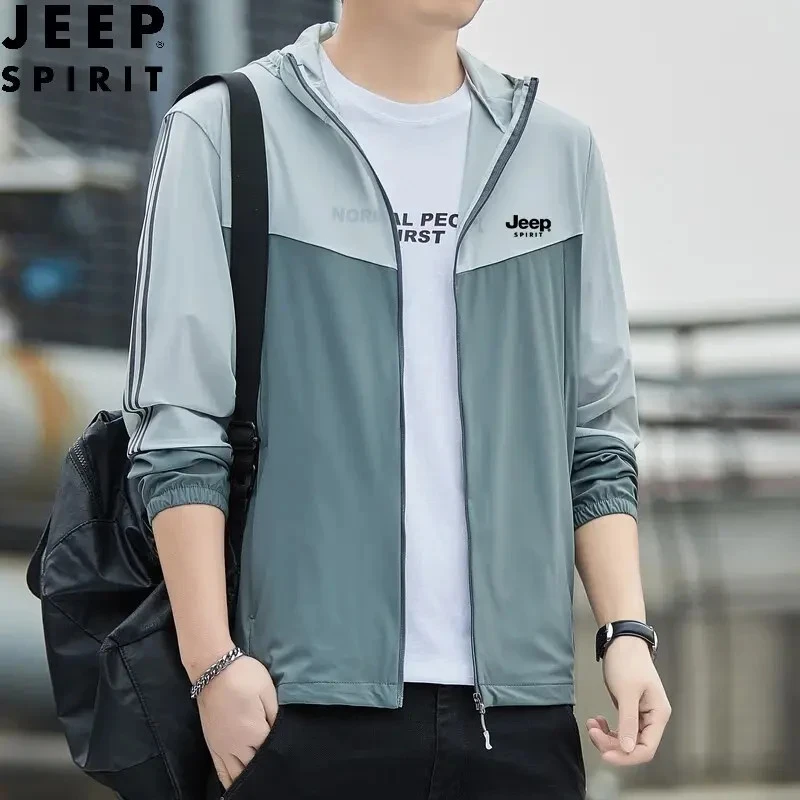 吉普JEEP防晒衣男士夏季冰丝透气防紫外线外套情侣户外男女防晒服