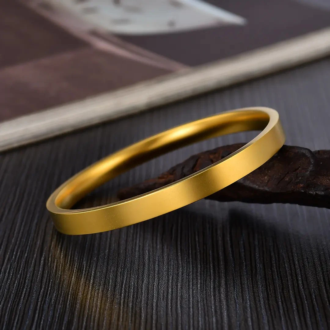 古法四方如意手镯固口直面实心素圈光面传承