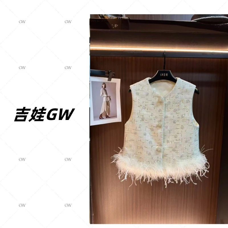 GW新款新中式风复古保暖轻奢名媛印花时尚感马甲65130