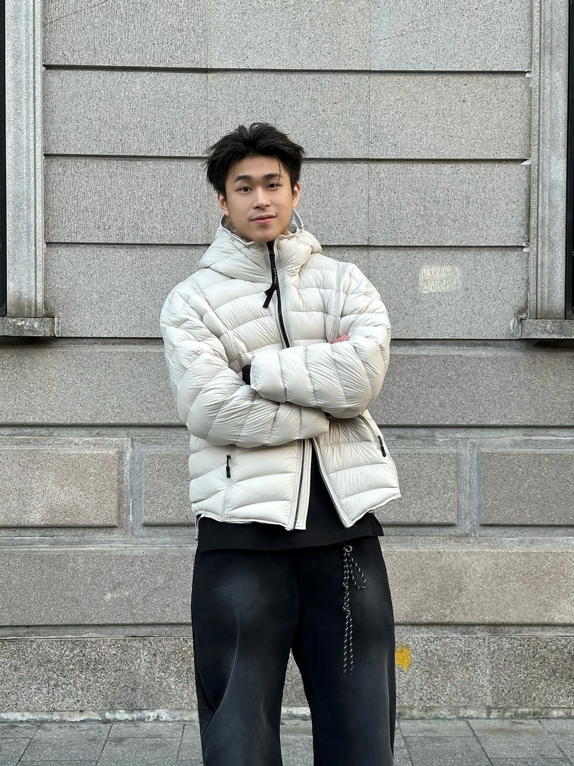 【南北上下】排骨羽绒服男款时尚简约宽松90白鸭绒保暖情侣连帽外套