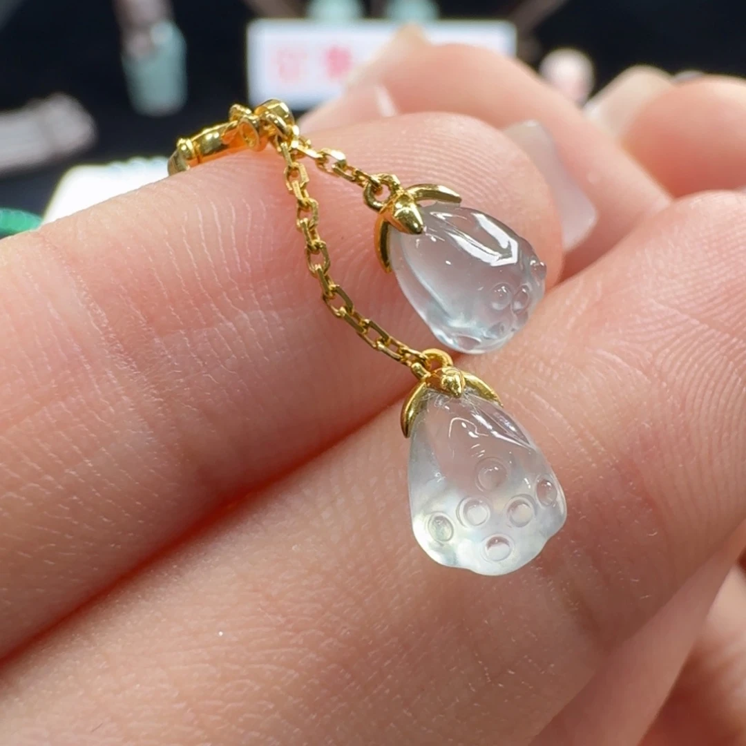 18K金镶嵌手串翡翠炸光！水砰砰！高冰波莲蓬提溜 福利！