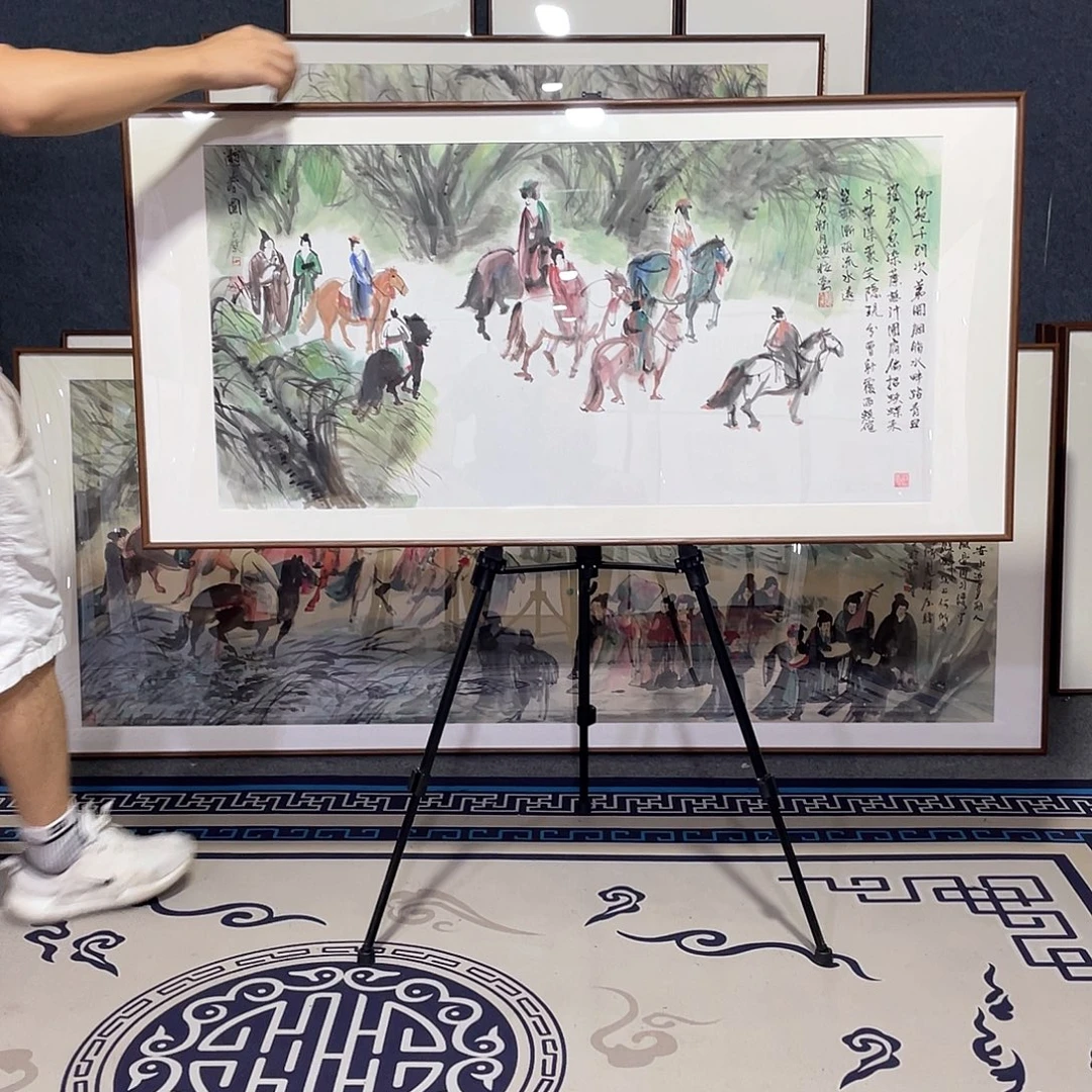 国画手绘画作品带框60/120