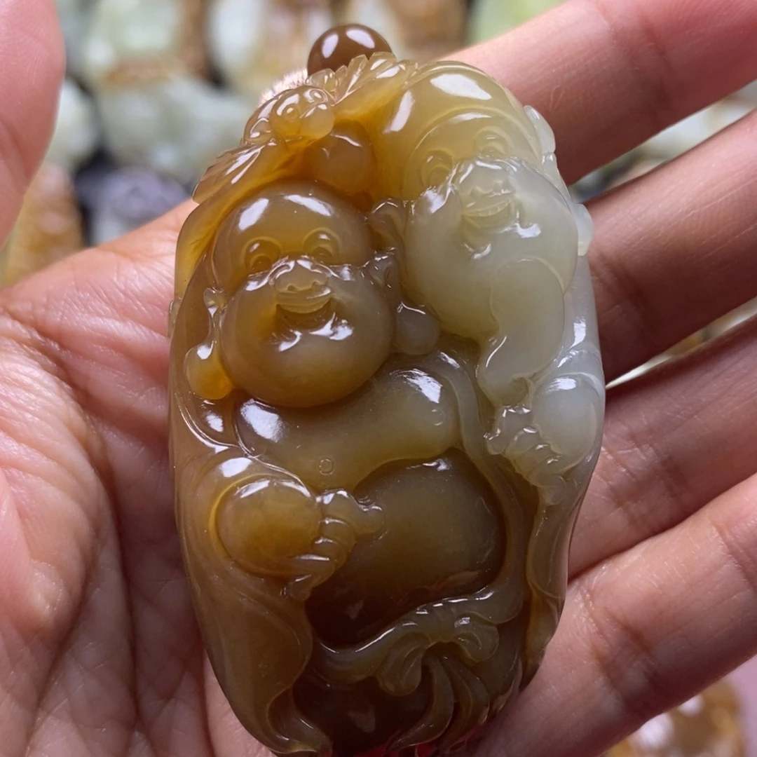 吊坠(不含链)未镶嵌和田玉（糖玉）
