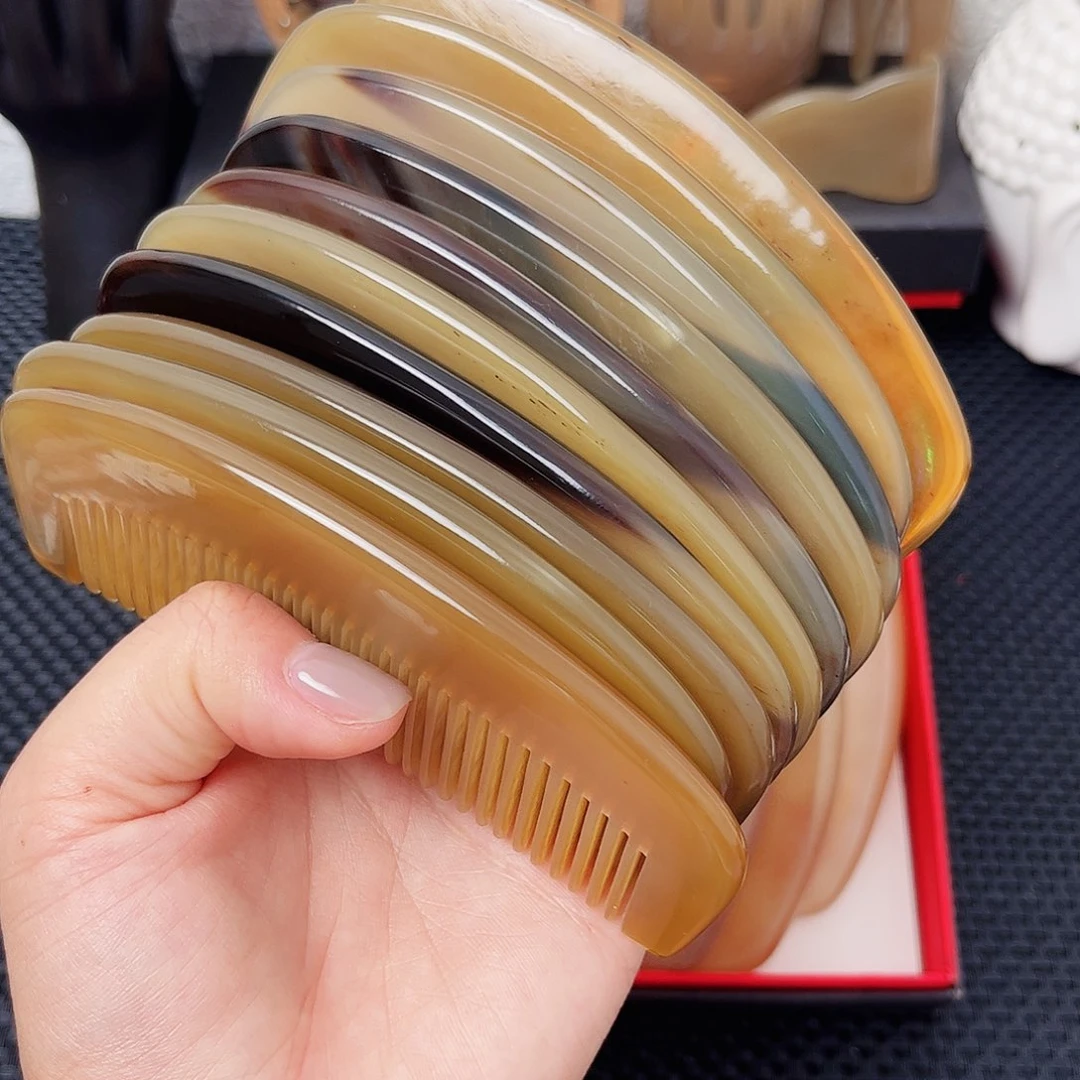 手工制作纯牛角梳子