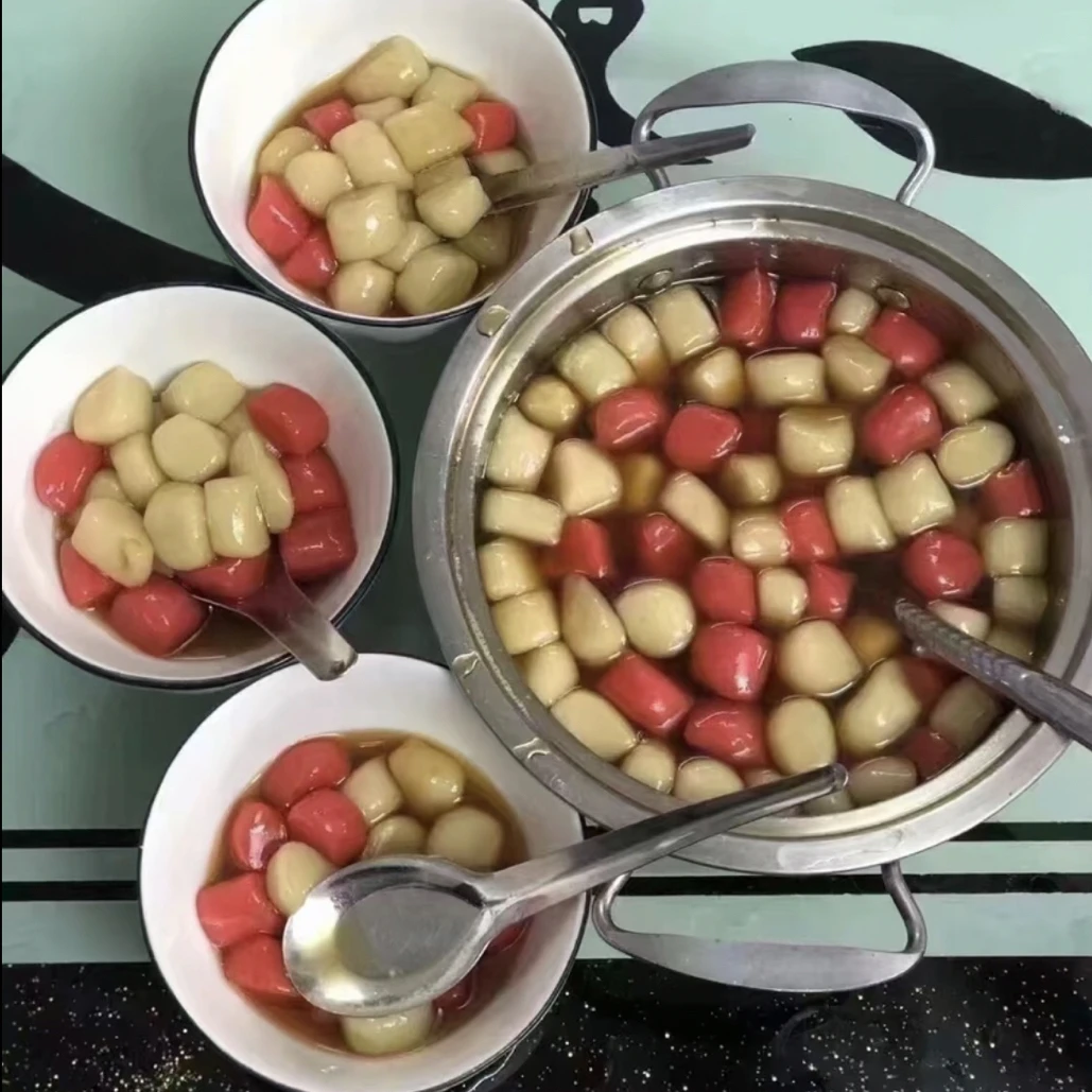 冬至糯米圆 三色红糖糯米丸 潮汕特产 冬至糯米丸冬至丸汤圆甜圆