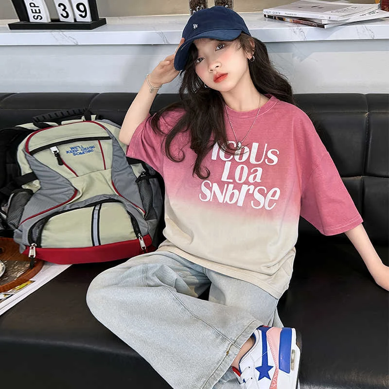 女童短袖t恤2025新款儿童夏装衣服女孩纯棉宝宝上衣