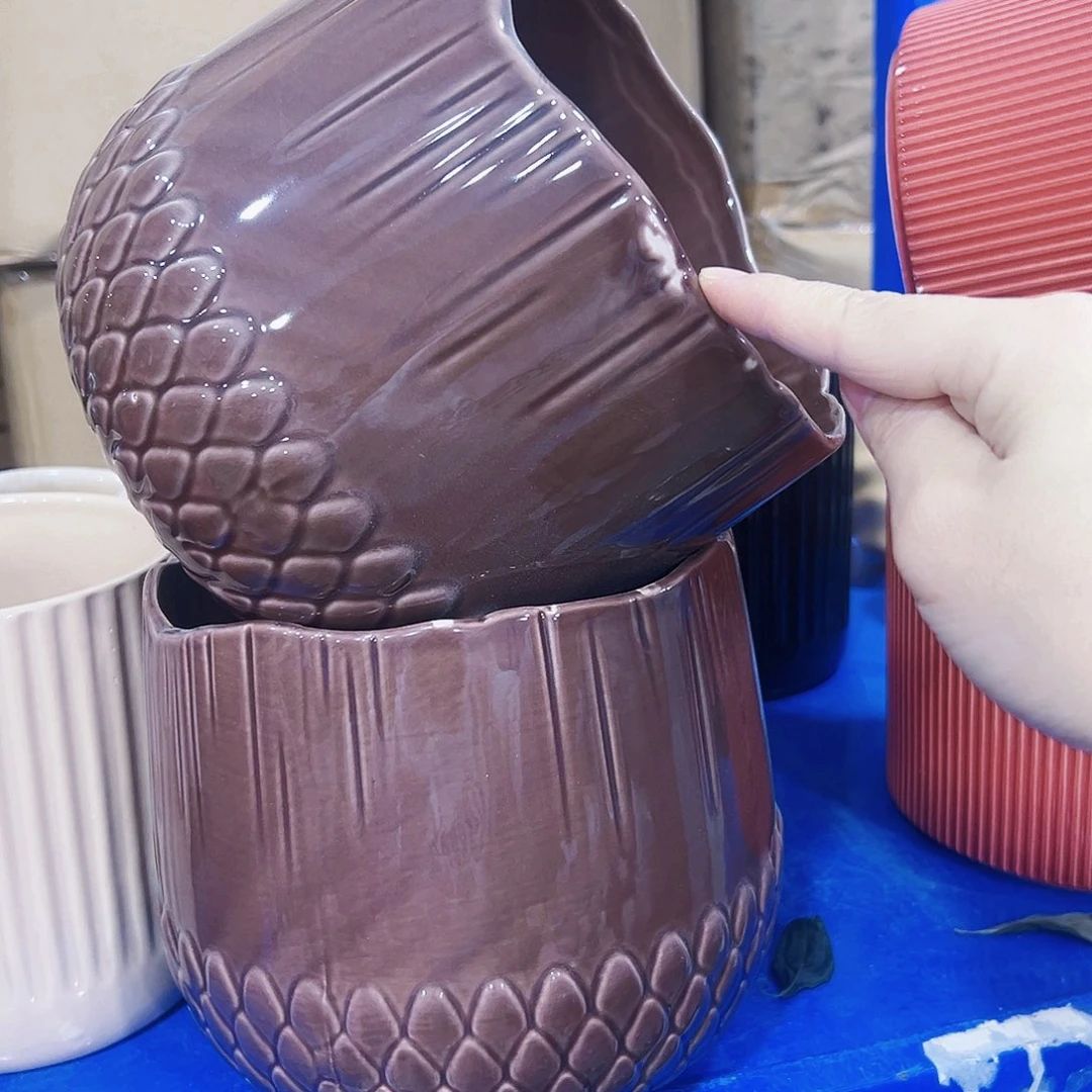 有孔外贸尾单陶瓷花盆凑10米包邮微瑕