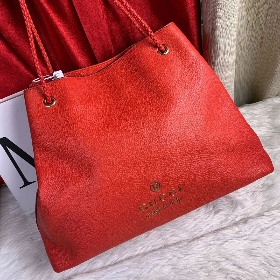 95新 GUCCI/古驰 红色单肩托特/ WJ08127137/7137