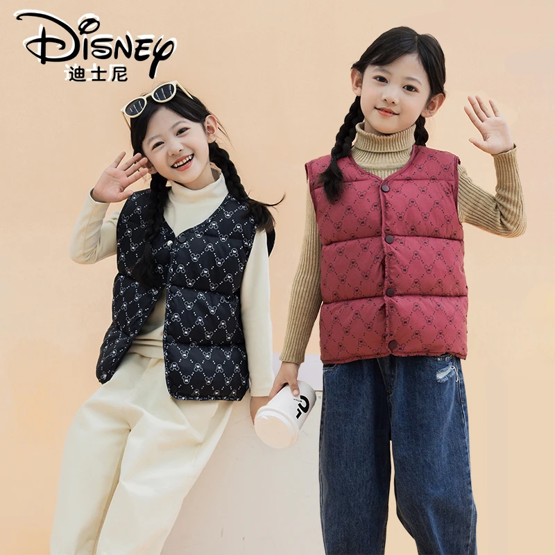 Disney/迪士尼JX儿童棉马甲男女童冬季保暖洋气黑金背心XME4SB531