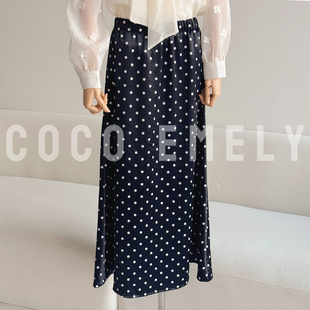 COCO EMELY25年春季新款法式垂感波点半身裙女高腰显瘦