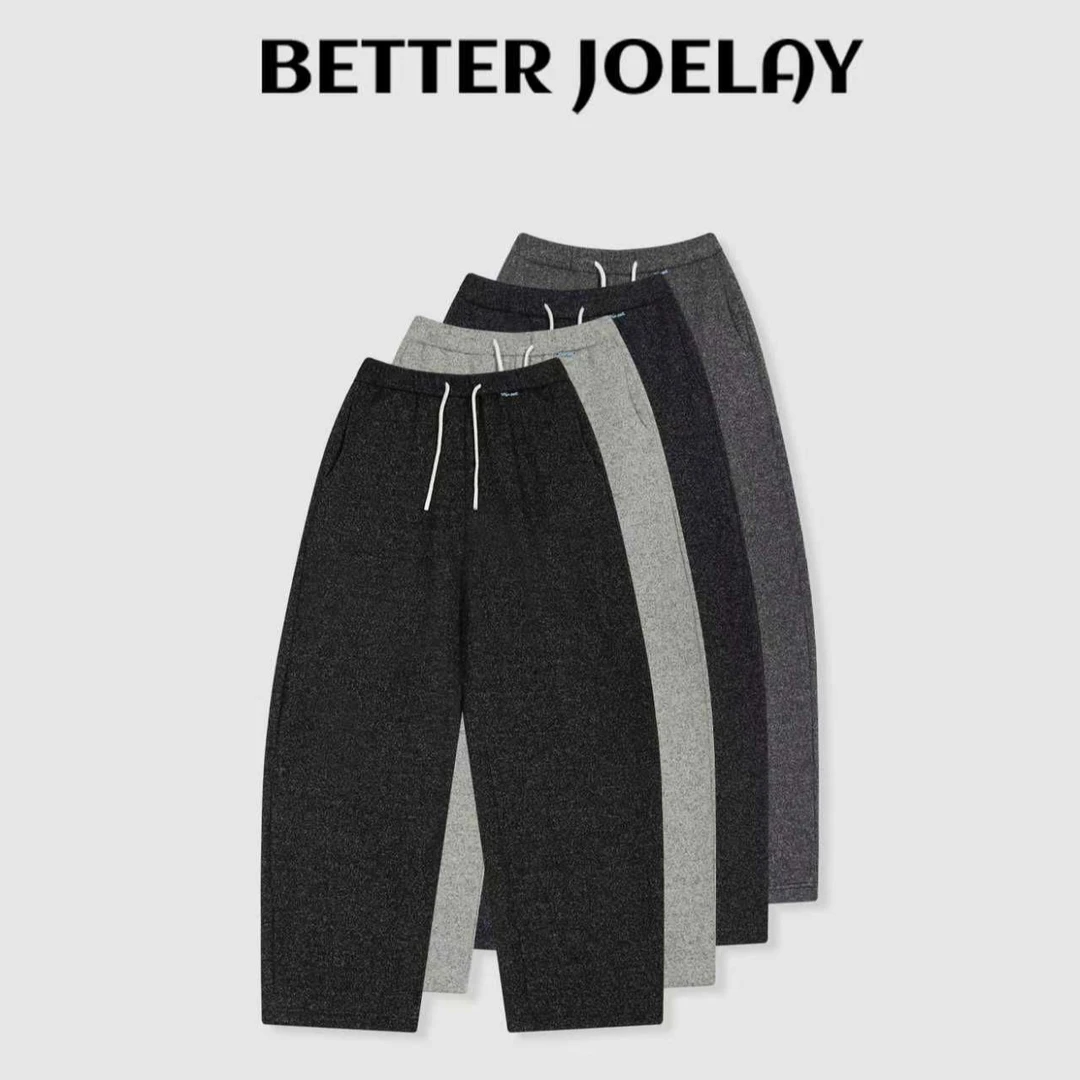BETTER JOELAY-加绒【纹理抽绳】羊毛时尚百搭宽松休闲裤KKH2380