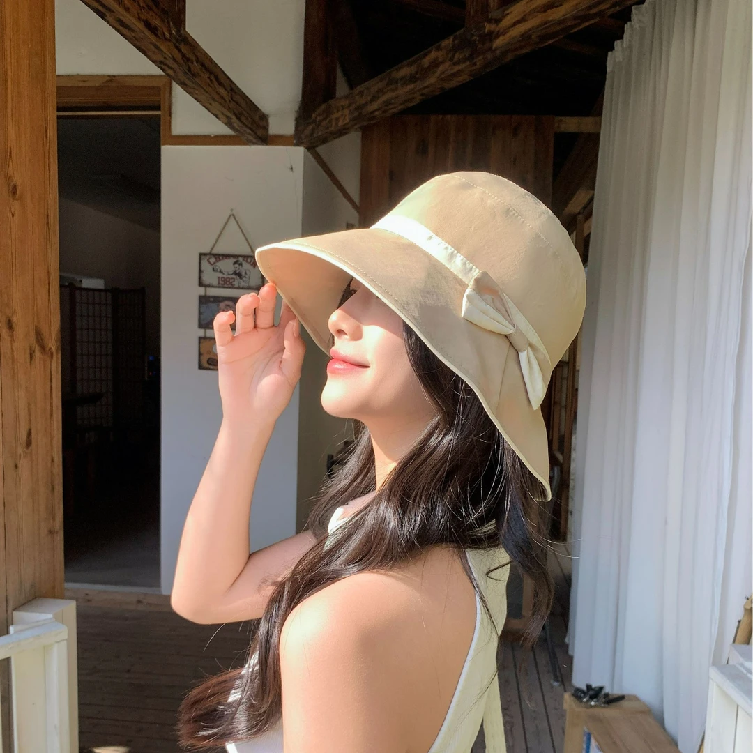 帽子渔夫帽女平顶大檐遮阳帽夏季大帽檐遮脸百搭日系户外夏天