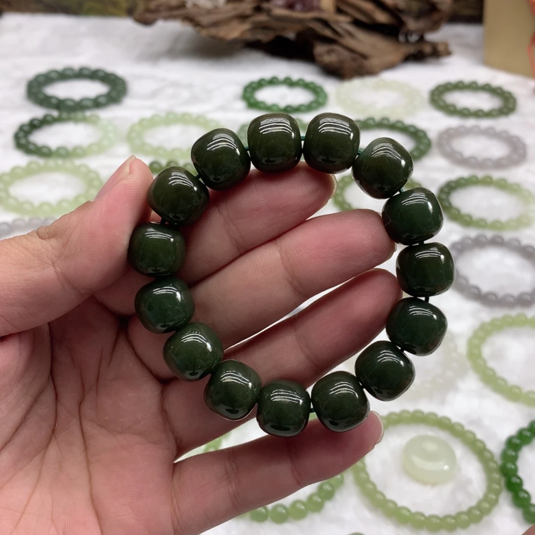 和田玉未镶嵌手串（青黄口14）