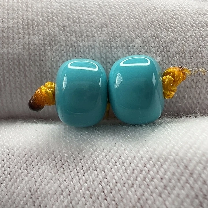 绿松石未镶嵌老型对珠6.8